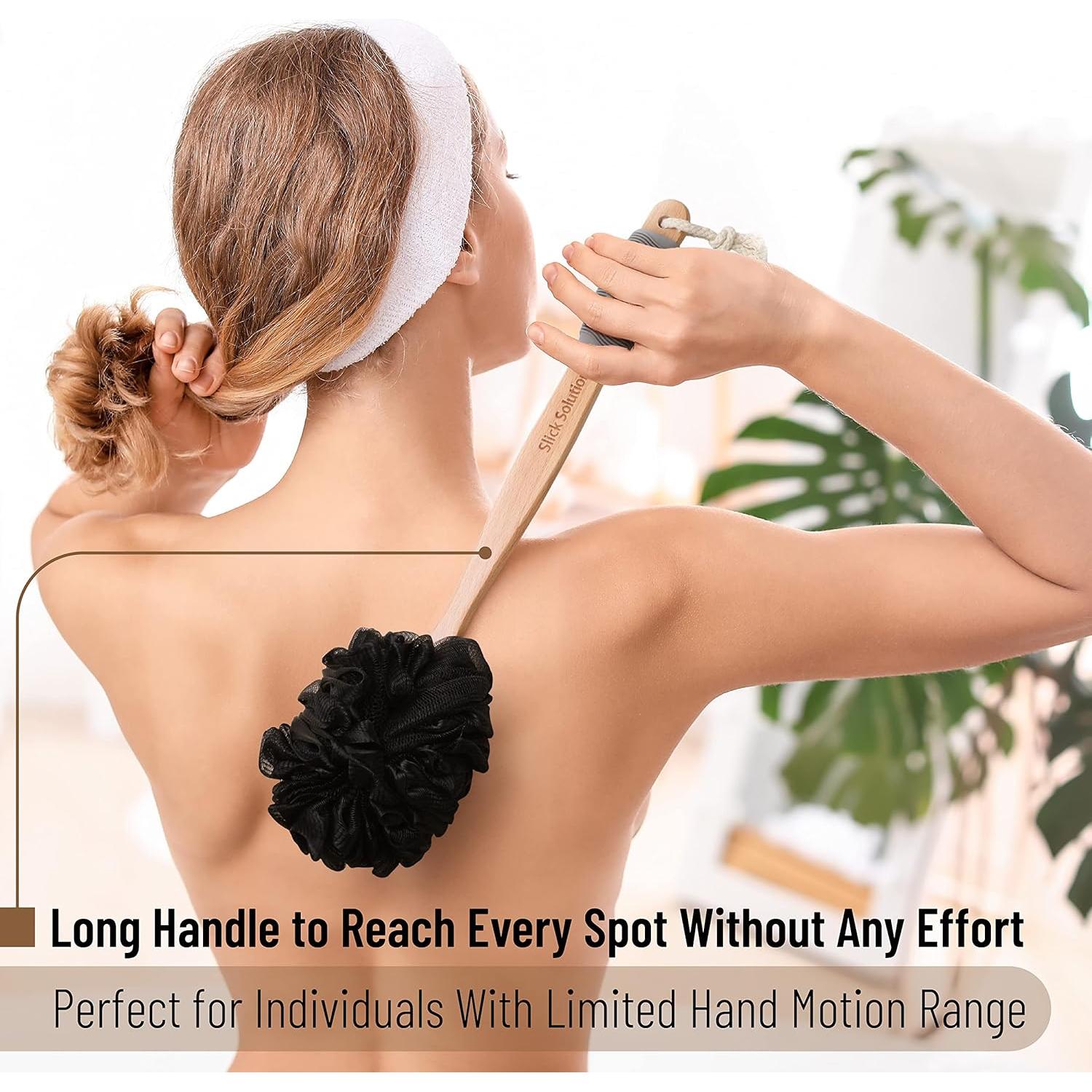 Esponja de Lufa con Mango Largo Slick - Exfoliador de Espalda