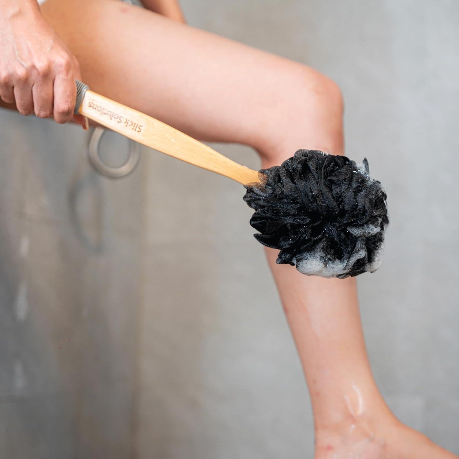 Esponja de Lufa con Mango Largo Slick - Exfoliador de Espalda