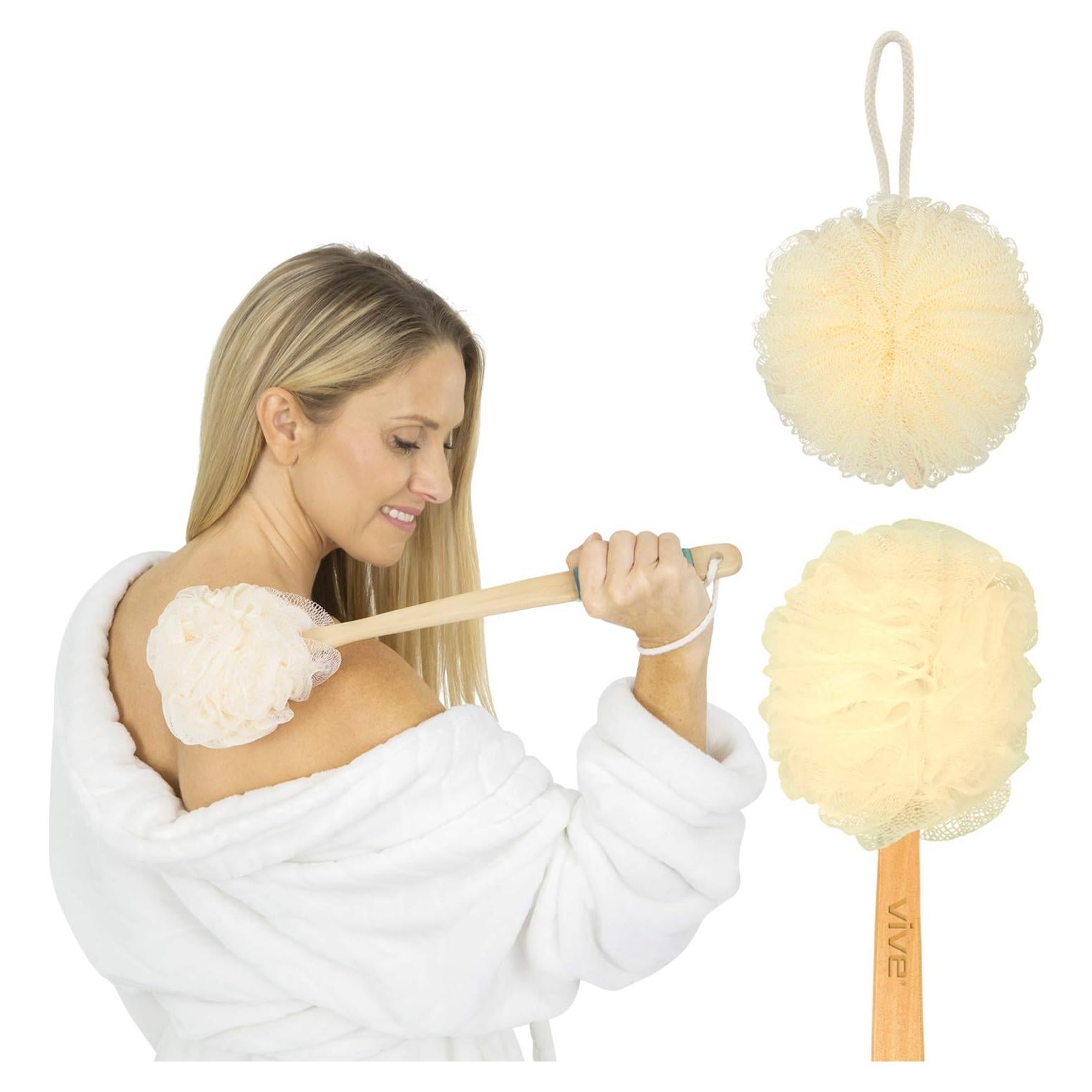 Esponja de Ducha Vive 43 cm con Mango Largo y Lufa