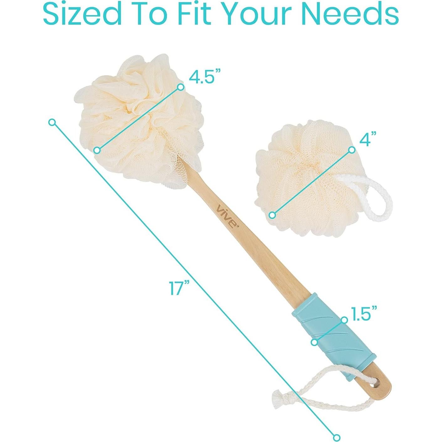 Esponja de Ducha Vive 43 cm con Mango Largo y Lufa