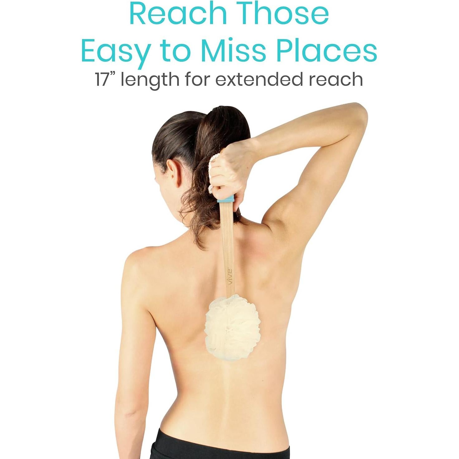 Esponja de Ducha Vive 43 cm con Mango Largo y Lufa