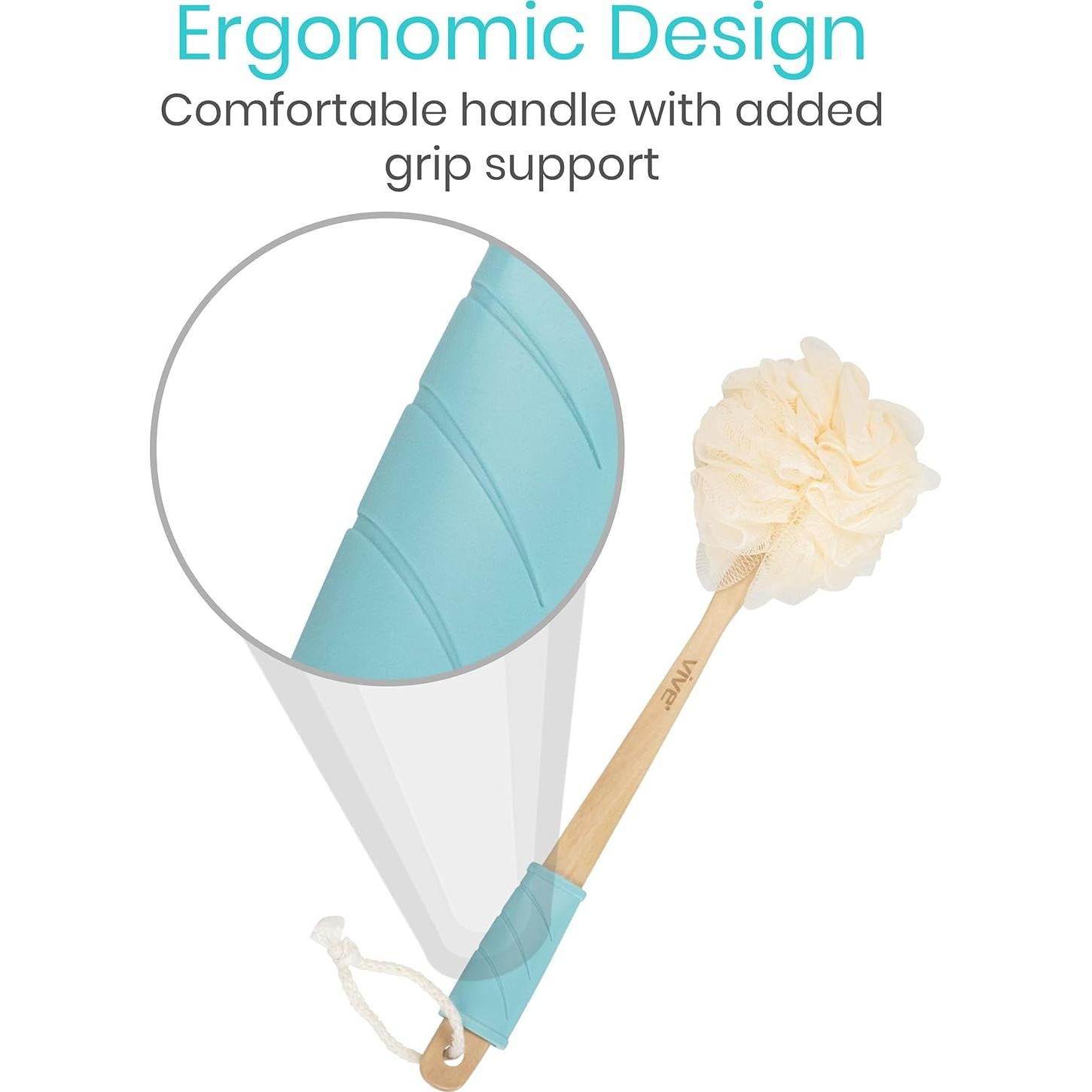 Esponja de Ducha Vive 43 cm con Mango Largo y Lufa