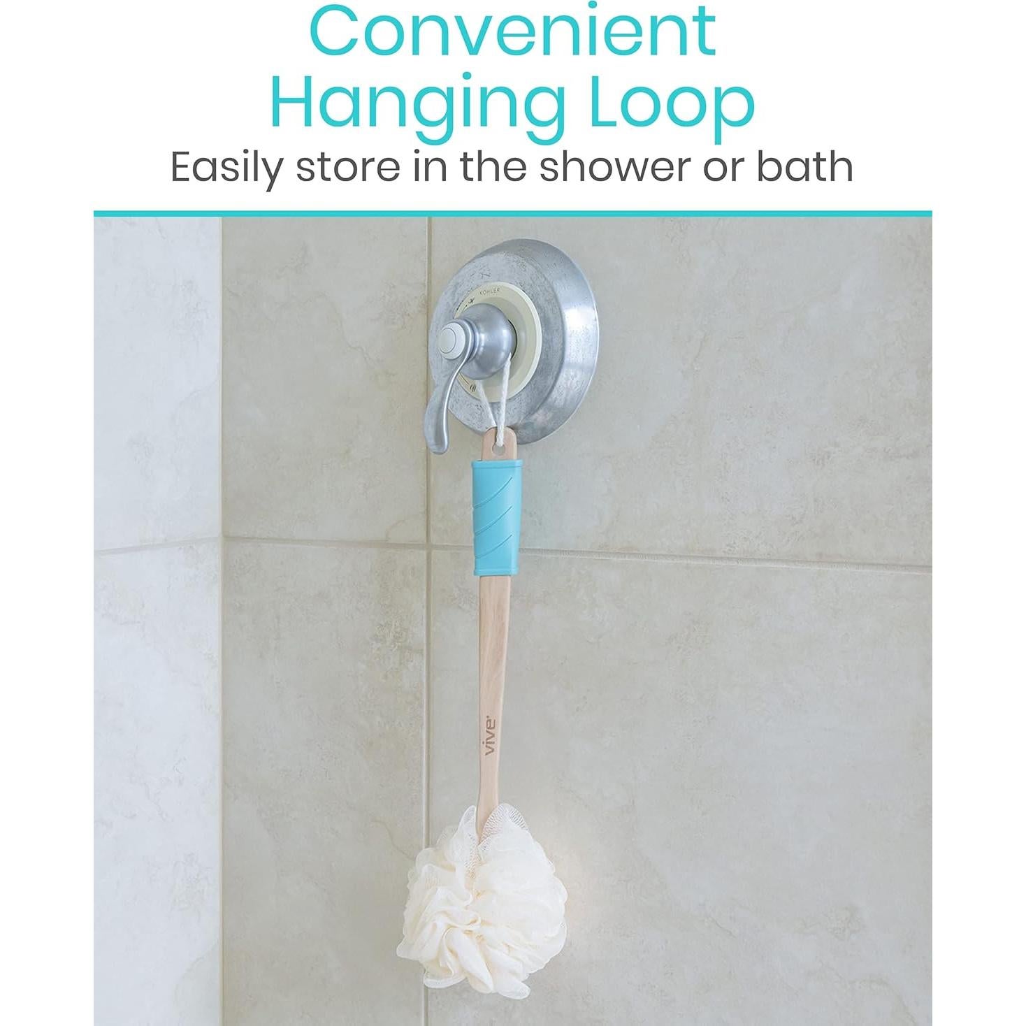 Esponja de Ducha Vive 43 cm con Mango Largo y Lufa