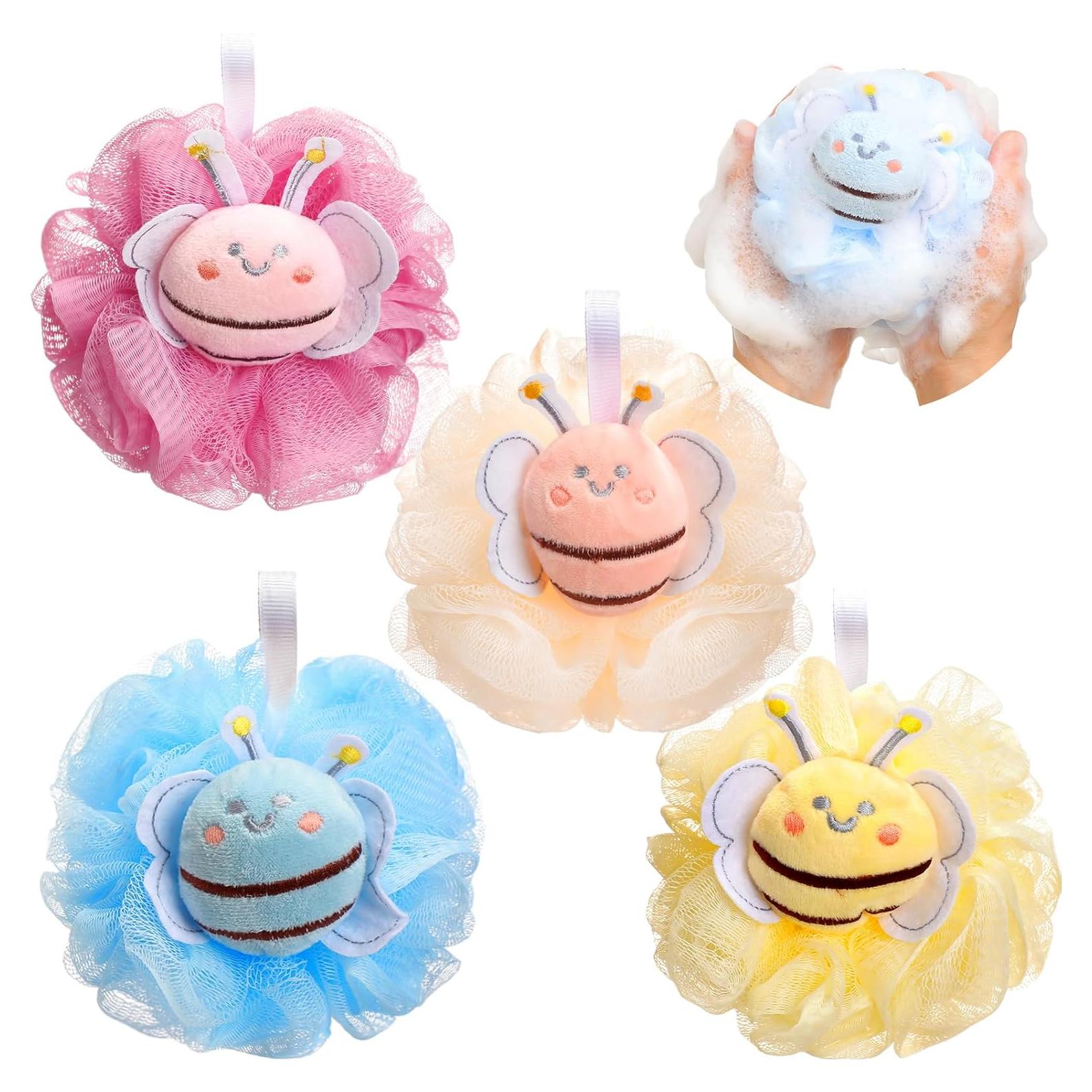 Set de 4 Esponjas de Baño Exfoliantes Reallnaive Abeja Multicolor