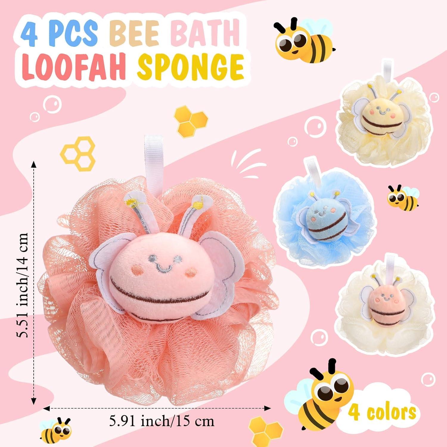 Set de 4 Esponjas de Baño Exfoliantes Reallnaive Abeja Multicolor