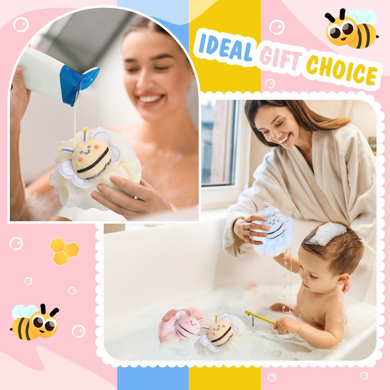 Set de 4 Esponjas de Baño Exfoliantes Reallnaive Abeja Multicolor