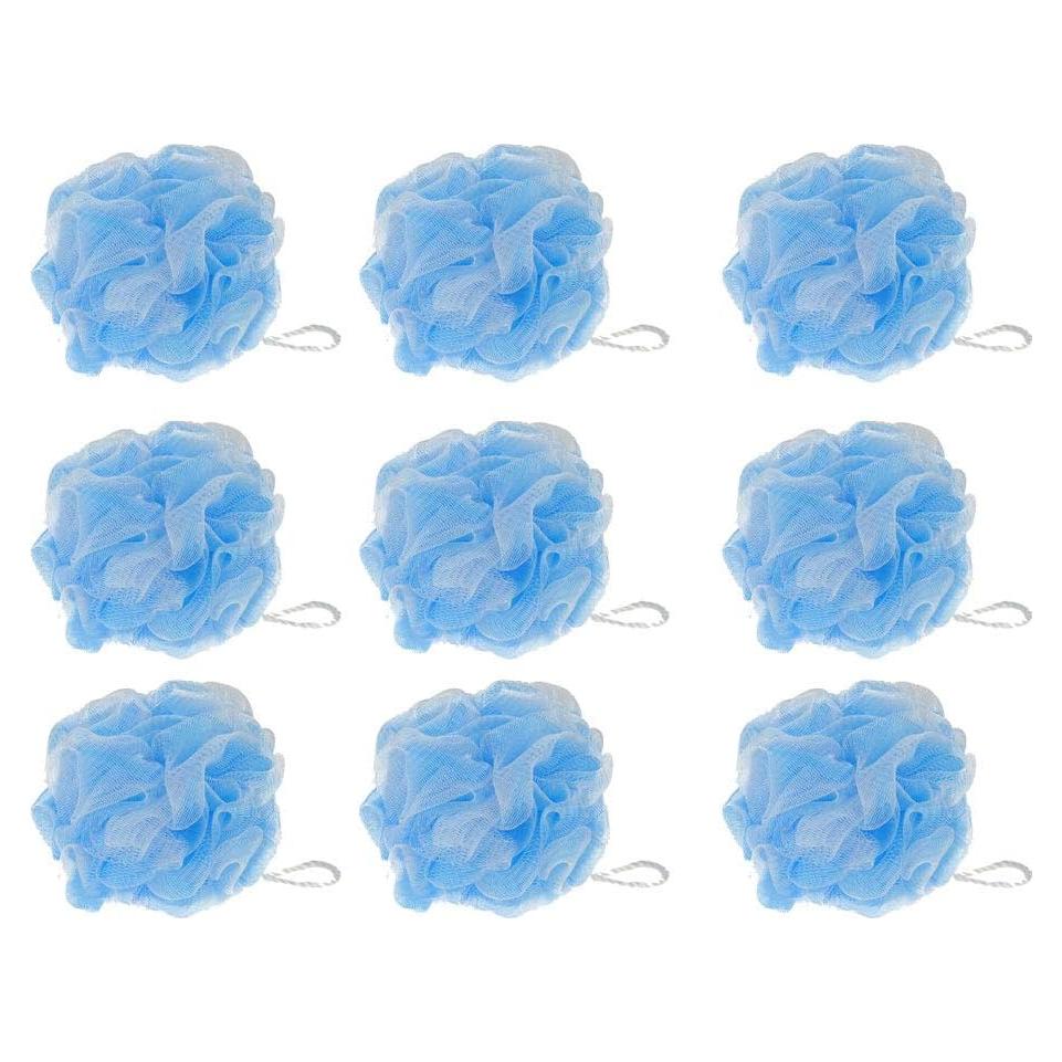 Esponja de Ducha Exfoliante Pouf Loofah 10 Unidades