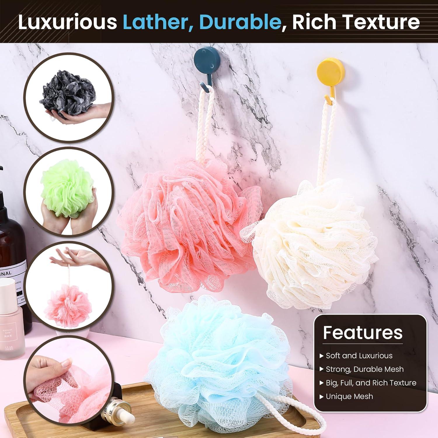 Paquete de 4 esponjas de loofah LIKEVOW exfoliantes 75g