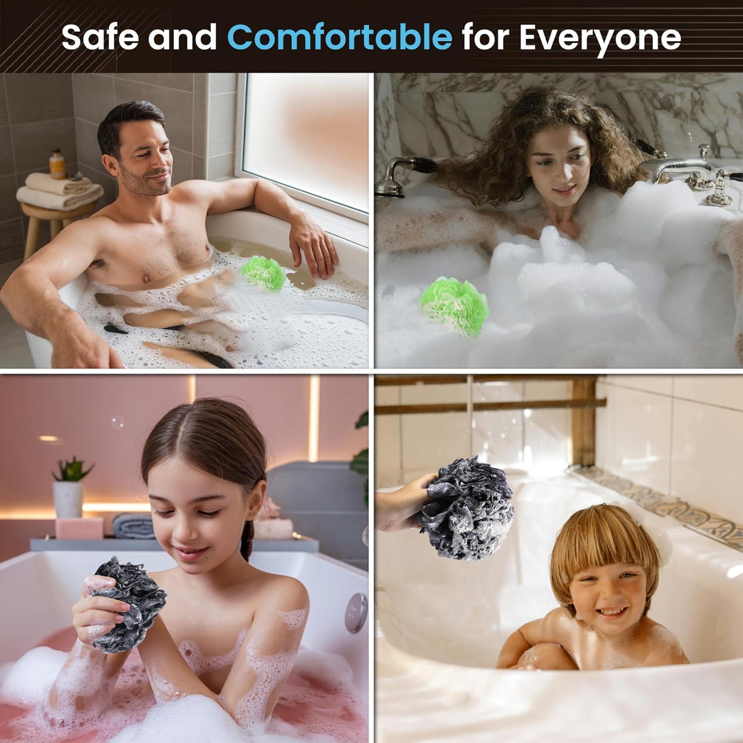 Paquete de 4 esponjas de loofah LIKEVOW exfoliantes 75g