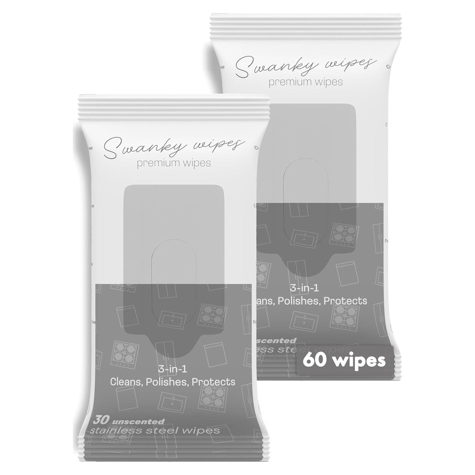 Toallitas Limpiadoras Swanky de Acero Inoxidable - 60 Unidades