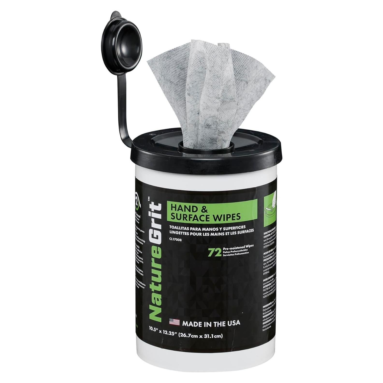 Toallitas Desengrasantes NatureGrit para Manos y Superficies 1 Paquete