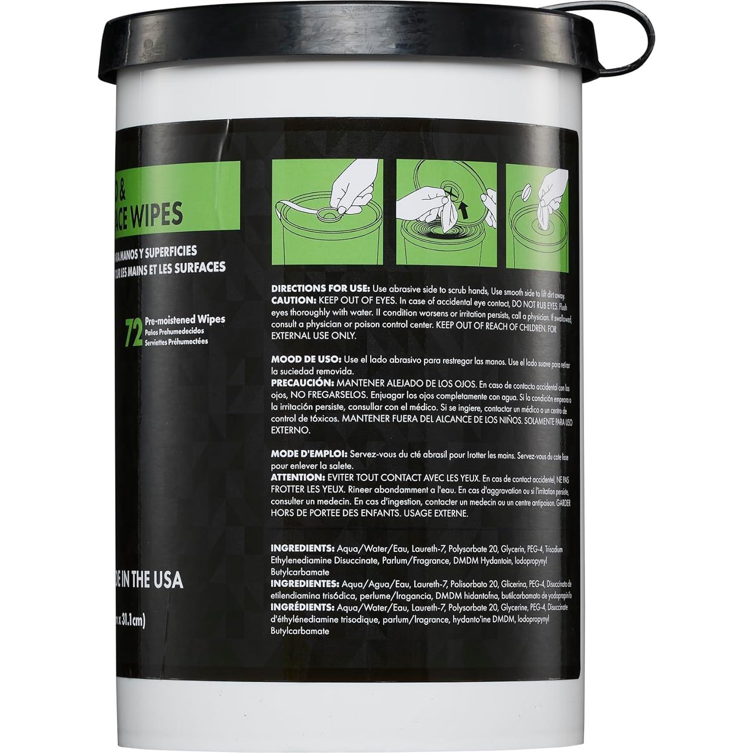 Toallitas Desengrasantes NatureGrit para Manos y Superficies 1 Paquete