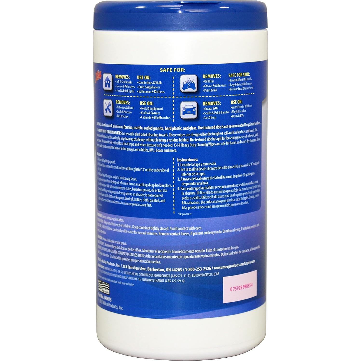 Toallitas de Limpieza X-14 Alta Resistencia 75 Unidades