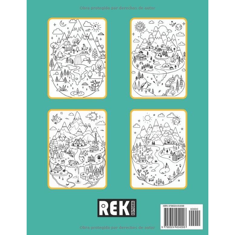 Fantasy Maps Coloring book: A coloring book for kids / Cute Illustrations of Beautiful Fantasy Lands (Spanish Edition)