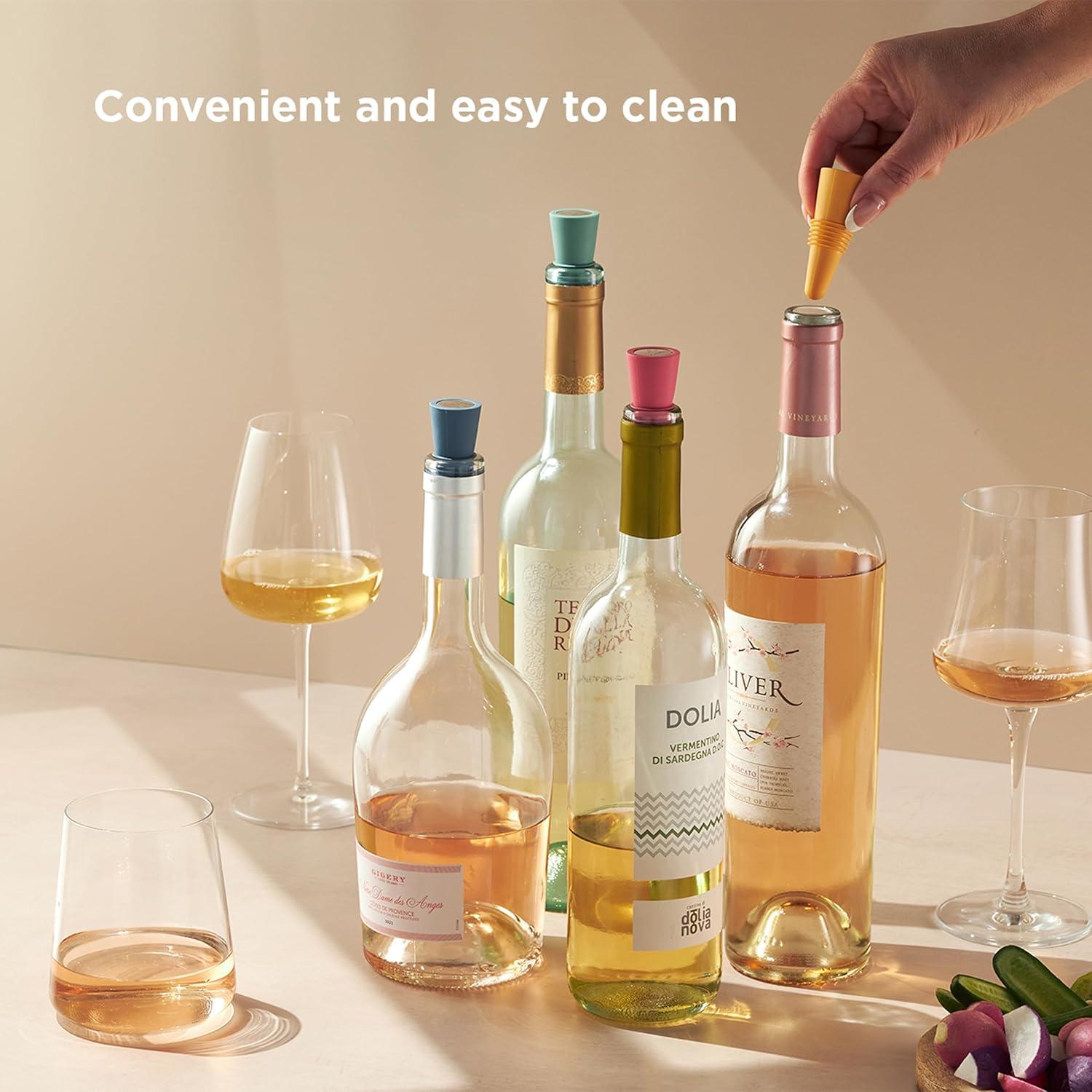 Set de 4 Tapones de Vino Silicona Rabbit - Sello Hermético