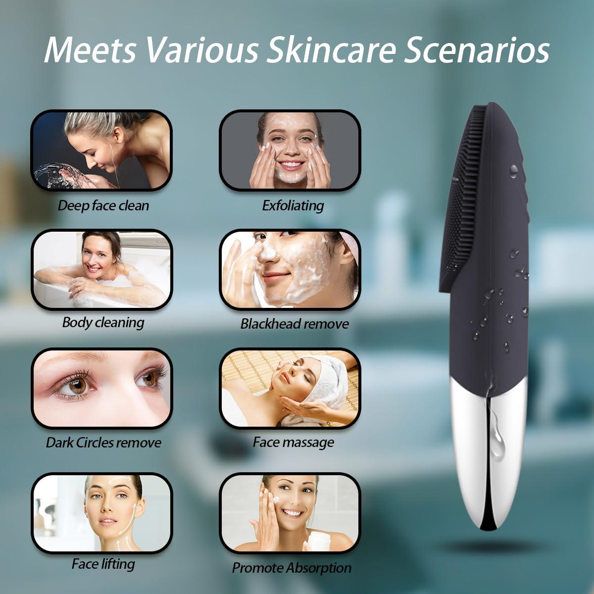 Cepillo Facial Eléctrico de Silicona Nano Uimoky DL001 3 en 1