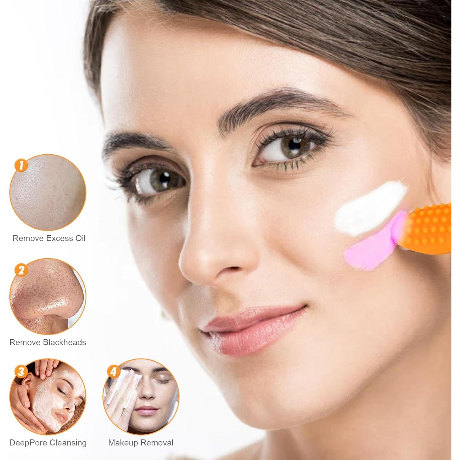 Cepillo Facial de Silicona YOUKOOL Premium - 2 Piezas Naranja