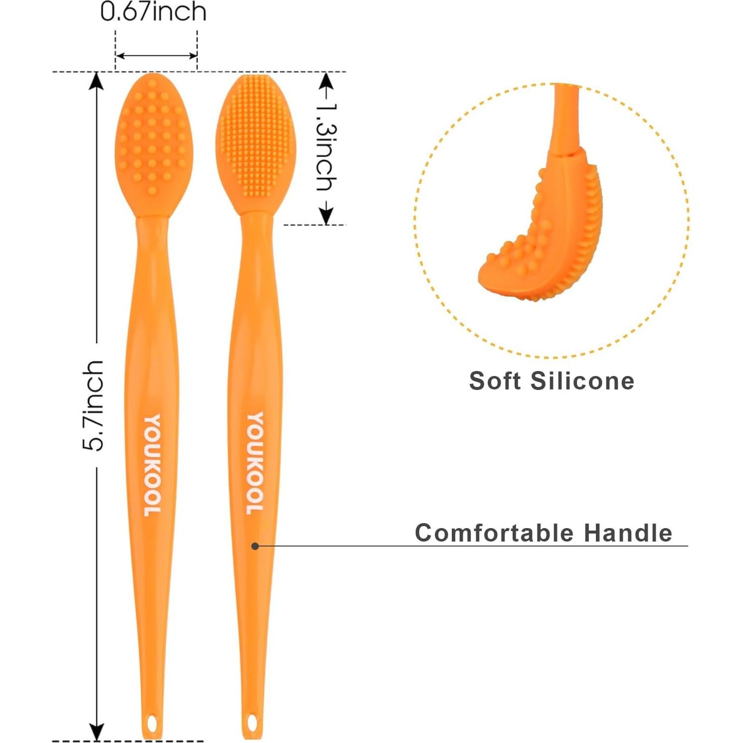 Cepillo Facial de Silicona YOUKOOL Premium - 2 Piezas Naranja