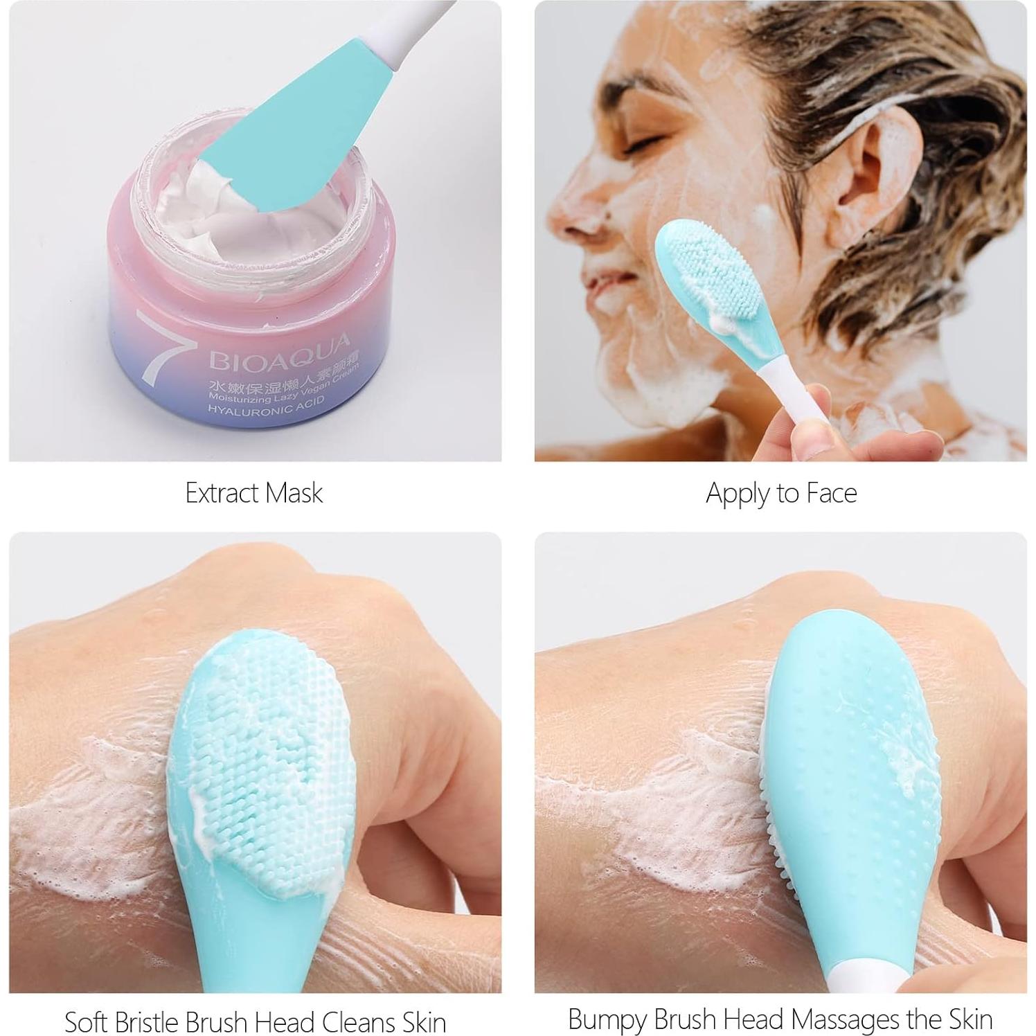 20 Pcs Aplicador de Mascarilla Facial Silicona Tbestmax 2 en 1