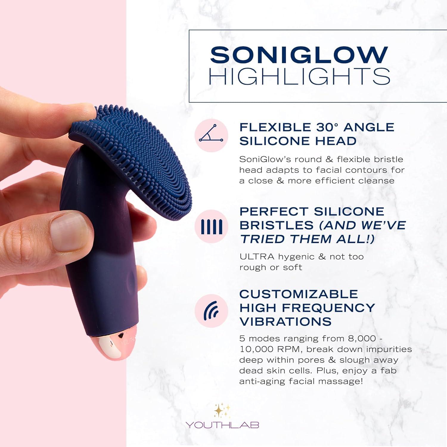 Cepillo Facial Eléctrico SoniGlow - Limpieza Profunda y Masaje