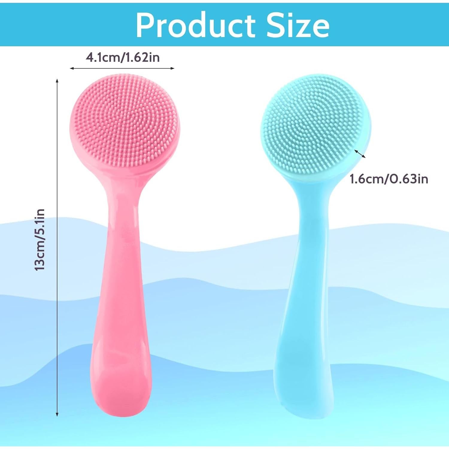 2 Cepillos Exfoliantes Faciales de Silicona Lusofie 13x4cm