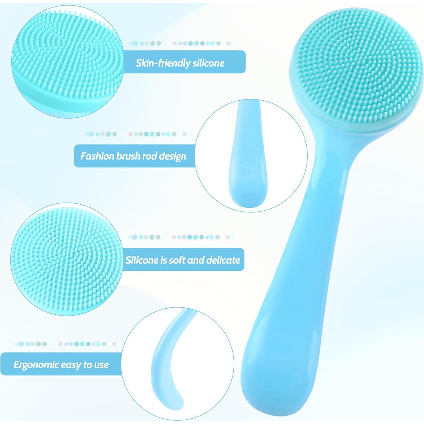 2 Cepillos Exfoliantes Faciales de Silicona Lusofie 13x4cm