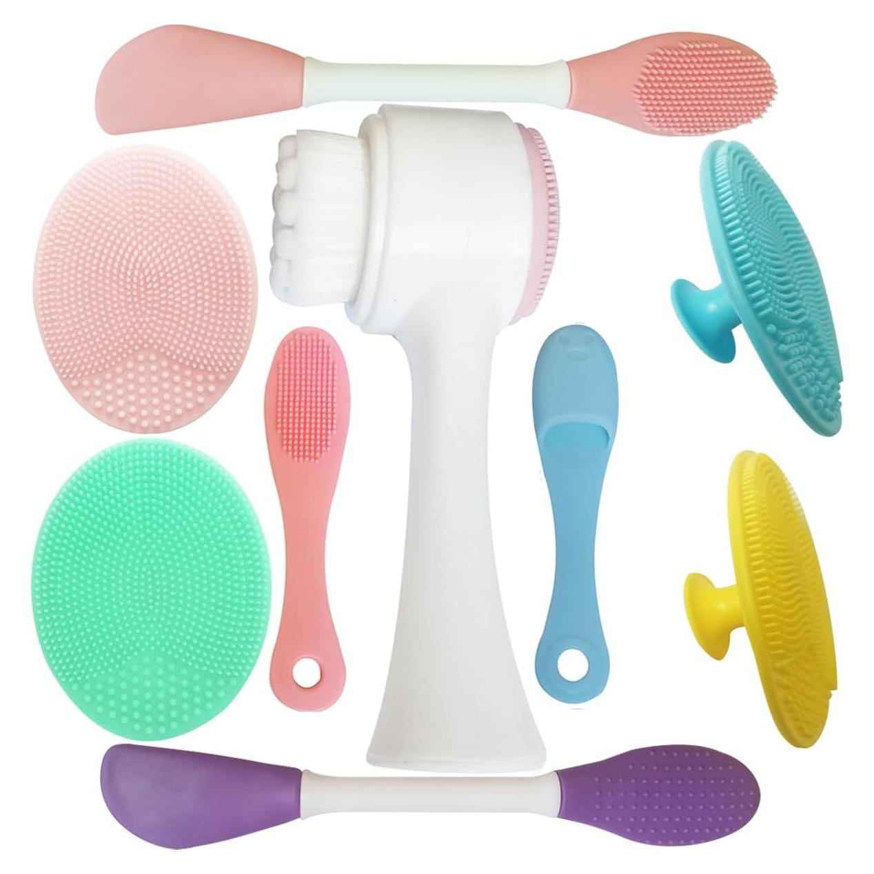 Cepillo Facial 9 en 1 Suptec - Silicona Suave Multicolor