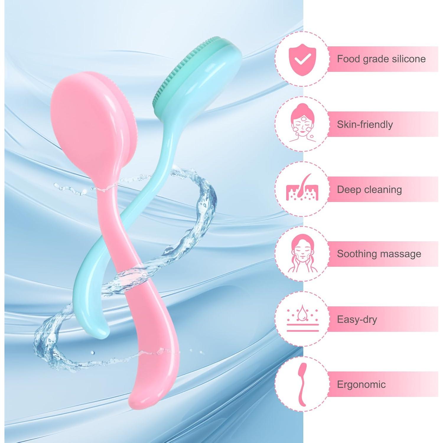 Cepillo de Limpieza Facial Manual NADUSEP - 2 Piezas Silicona