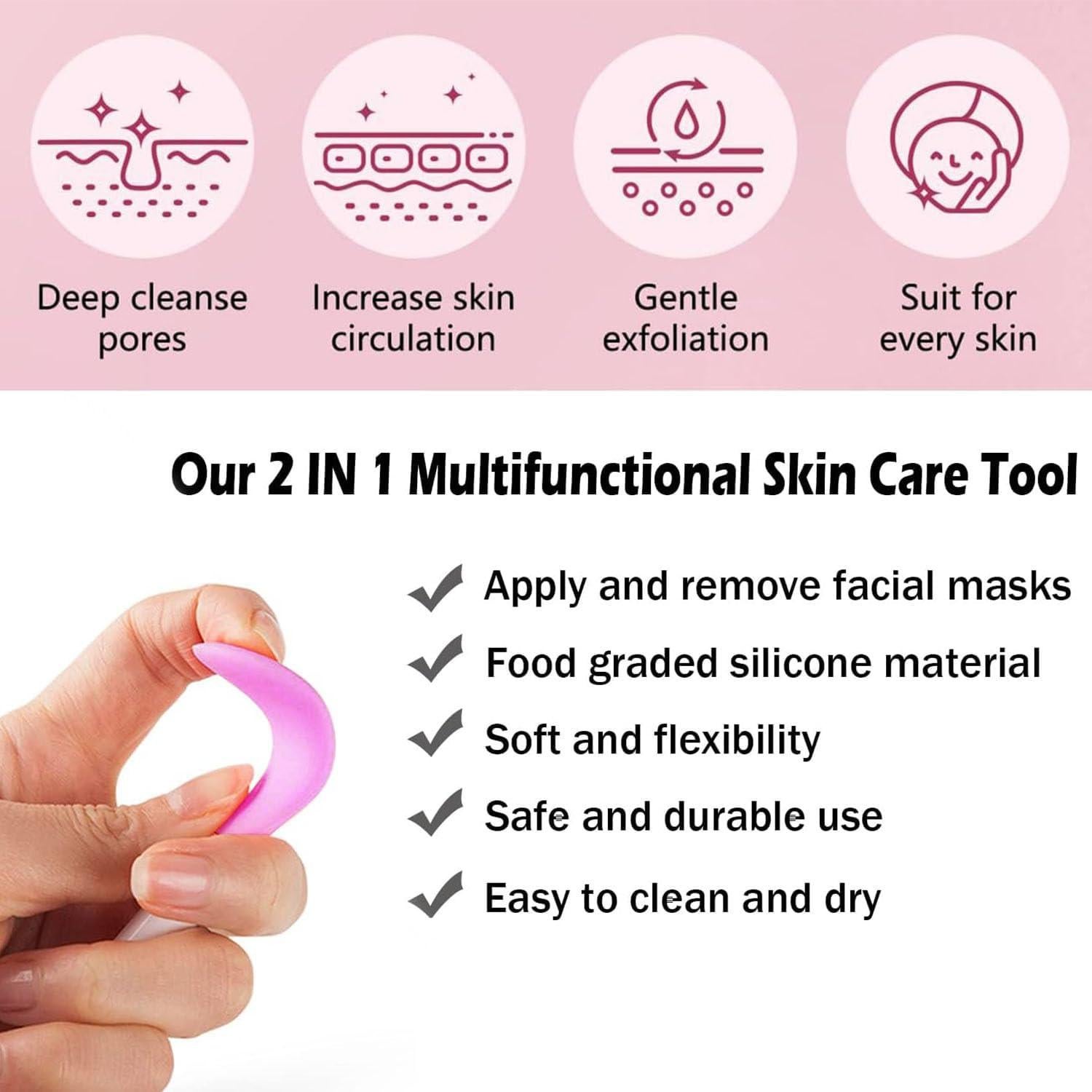 Cepillo Facial de Silicona Qi - 2 PCS para Limpieza Profunda