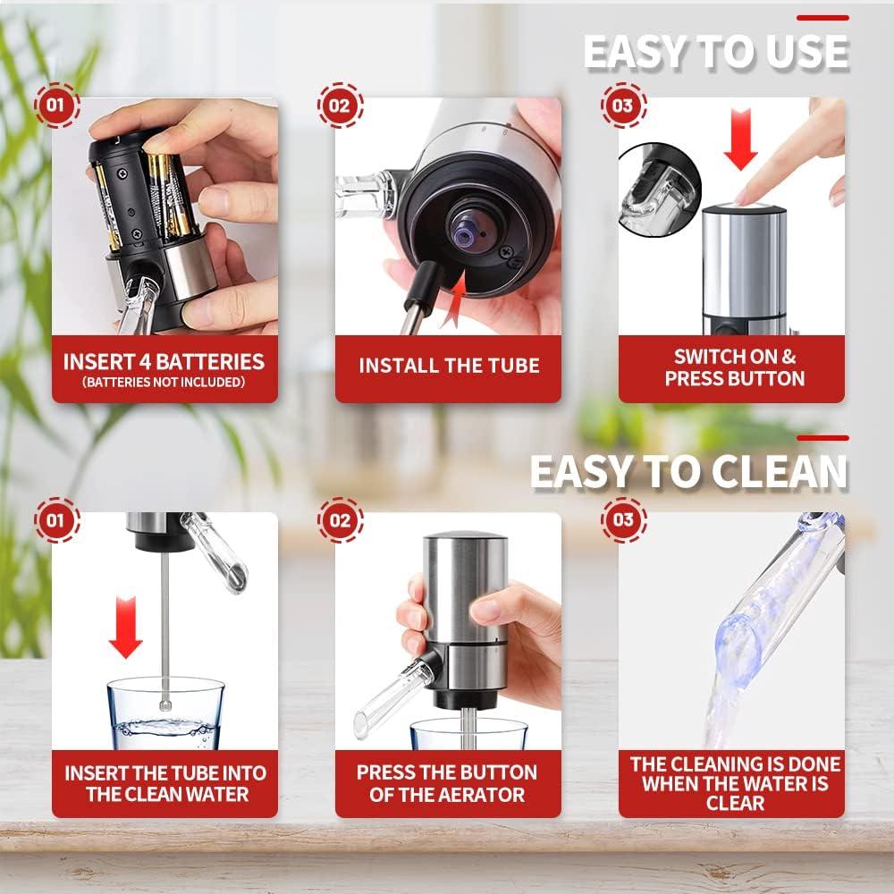 Dispensador de Vino Eléctrico Rocyis con Aerador y Tubo Ajustable