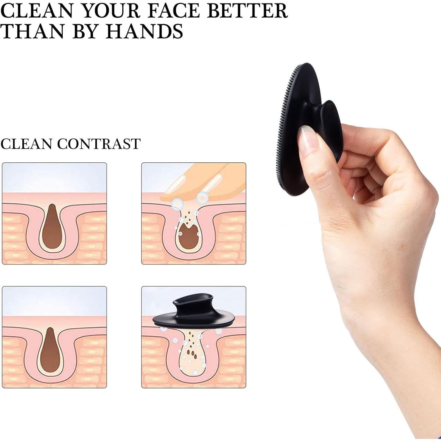 Paquete de 4 cepillos de silicona Beomeen para limpieza facial