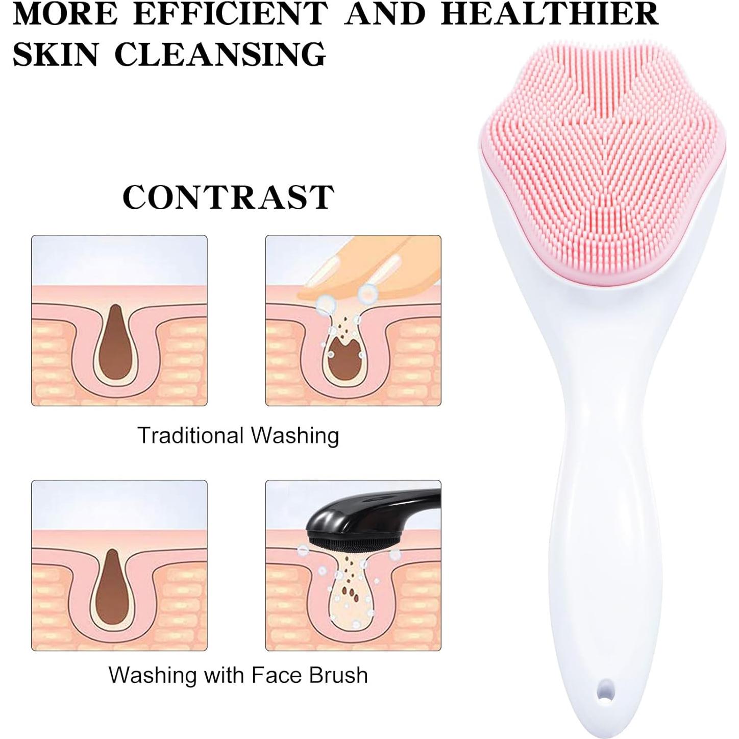 3 Cepillos Faciales de Silicona Ooloveminso para Exfoliar