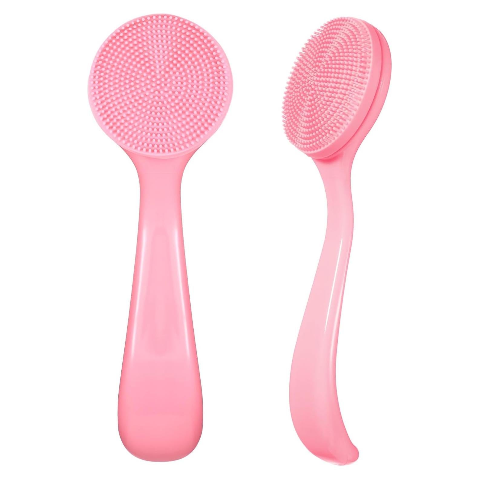 Set de 2 Cepillos Faciales Manuales de Silicona Rosa - Xthrotsenk
