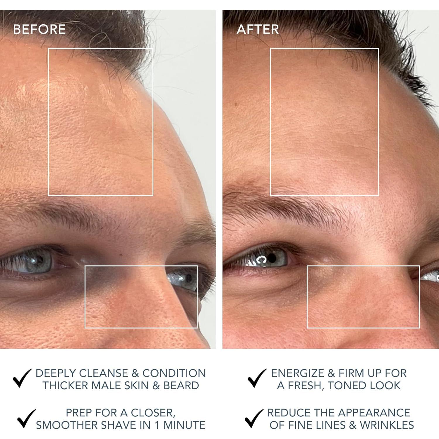 FOREO Luna 3 Men Silicone Facial Cleansing & Firming Massage Brush for Skin and Beard, Shave Prep, Ultra-Hygienic,16 Intensities, 650 uses/USB Charge, App-Connected, Waterproof, 2-Year Warranty