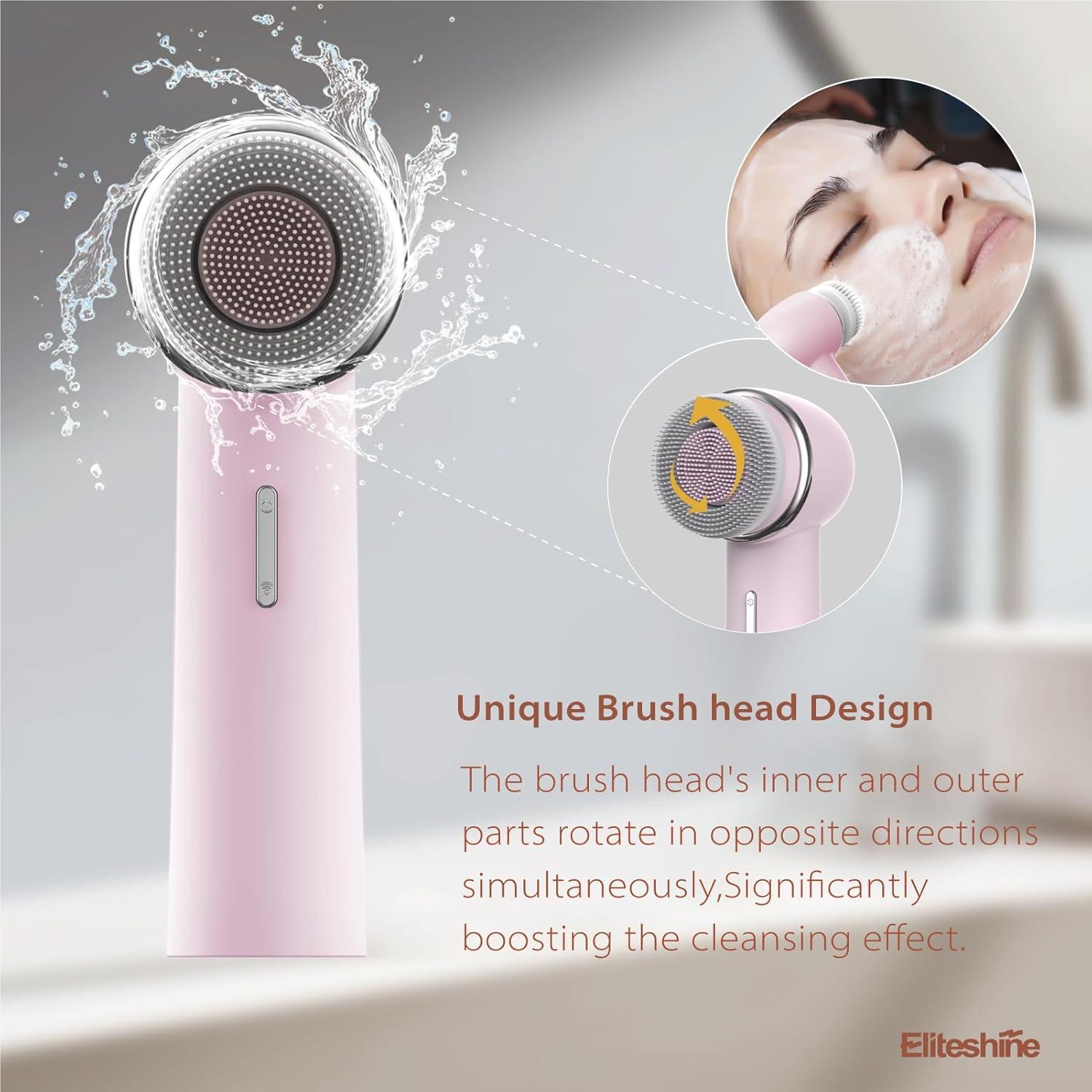 Cepillo Facial Eléctrico Eliteshine FCD4 Rosa Recargable