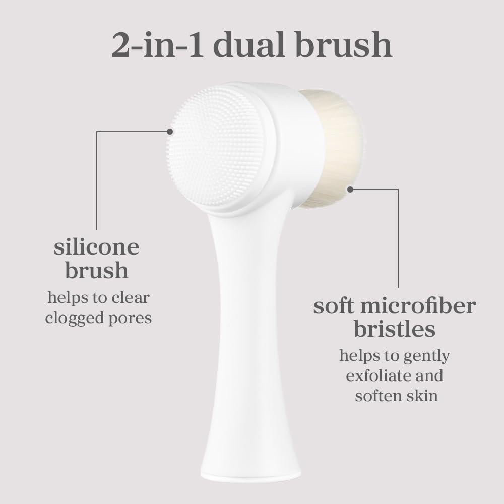 Cepillo de Limpieza Facial Nooni - Exfoliante Dual Silicona y Cerda