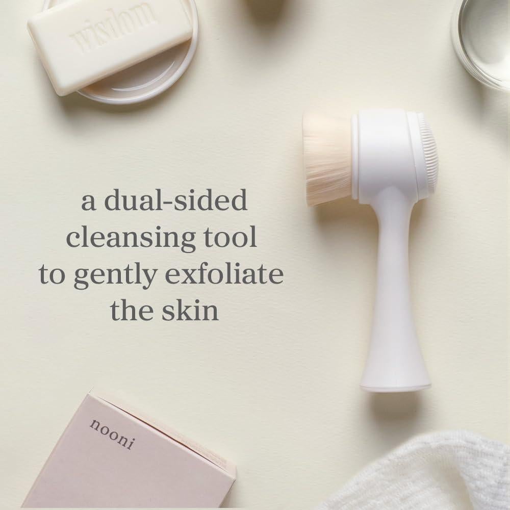 Cepillo de Limpieza Facial Nooni - Exfoliante Dual Silicona y Cerda