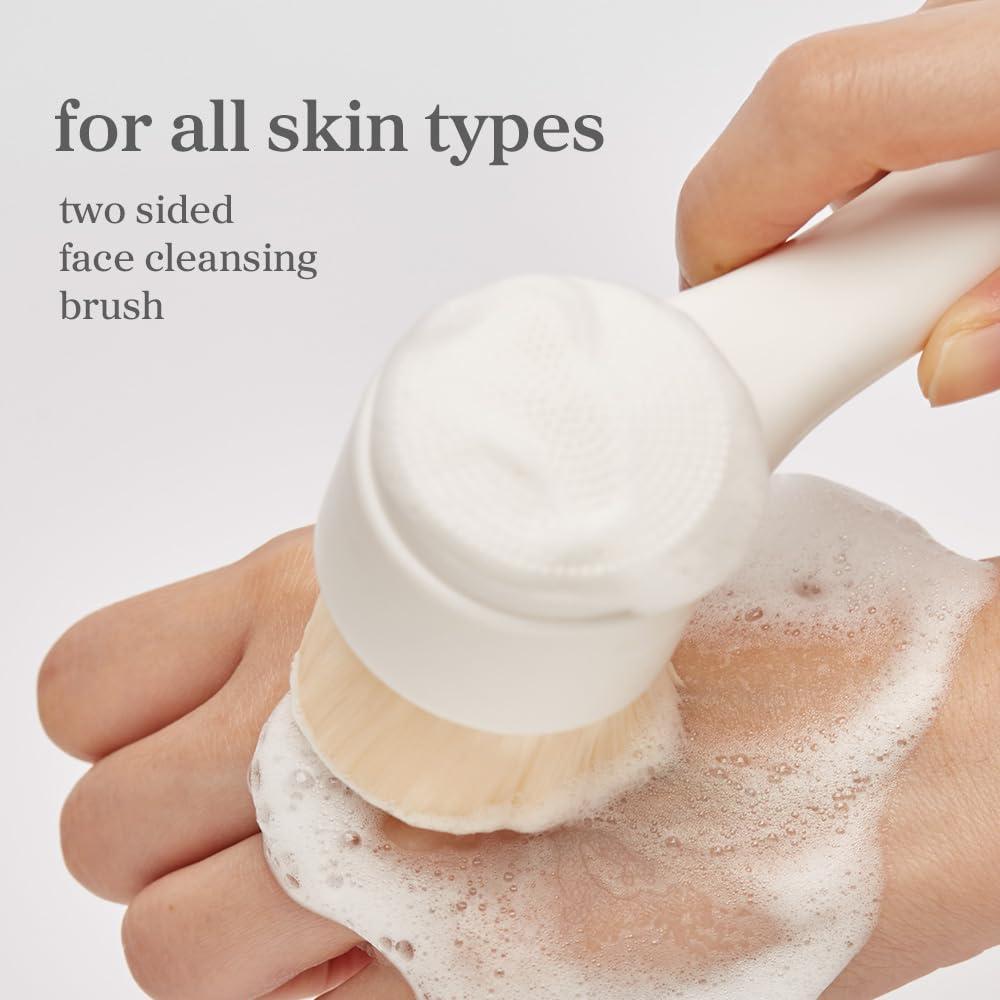 Cepillo de Limpieza Facial Nooni - Exfoliante Dual Silicona y Cerda