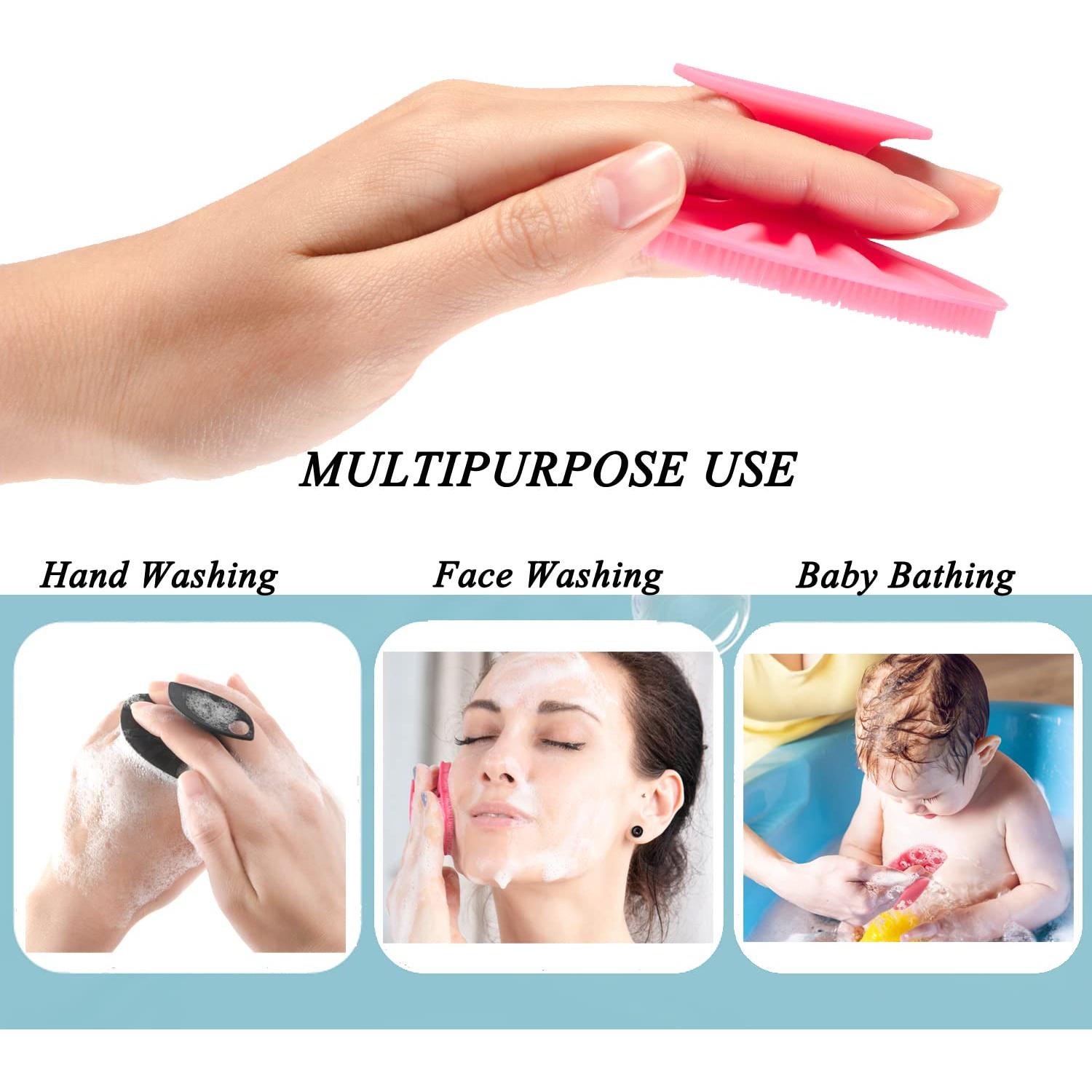 Esfregador Facial de Silicona HieerBus - Paquete de 2, 7.6cm