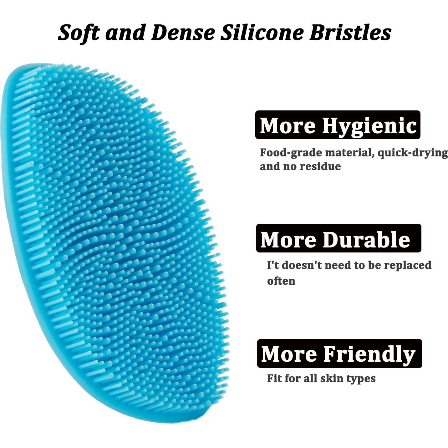 Esfregador Facial de Silicona HieerBus - Paquete de 2, 7.6cm