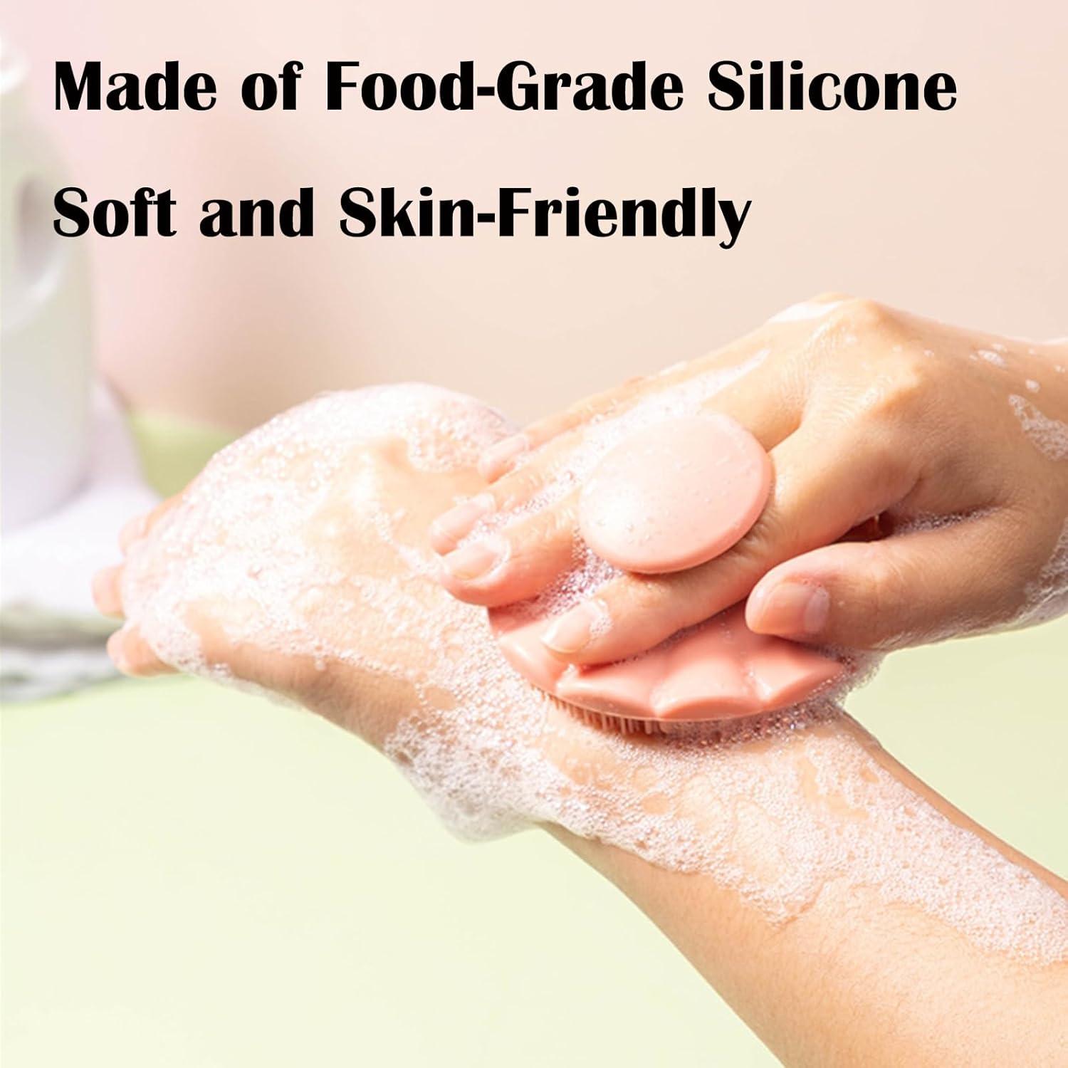 Cepillo Facial Exfoliador de Silicona Rosa y Púrpura 100g