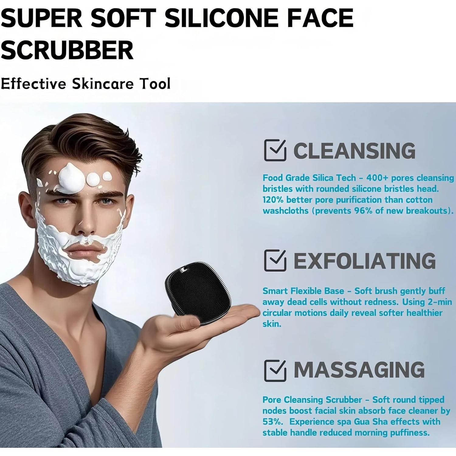 Cepillo Limpiador Facial INKERLEE de Silicona Suave 6.81cm