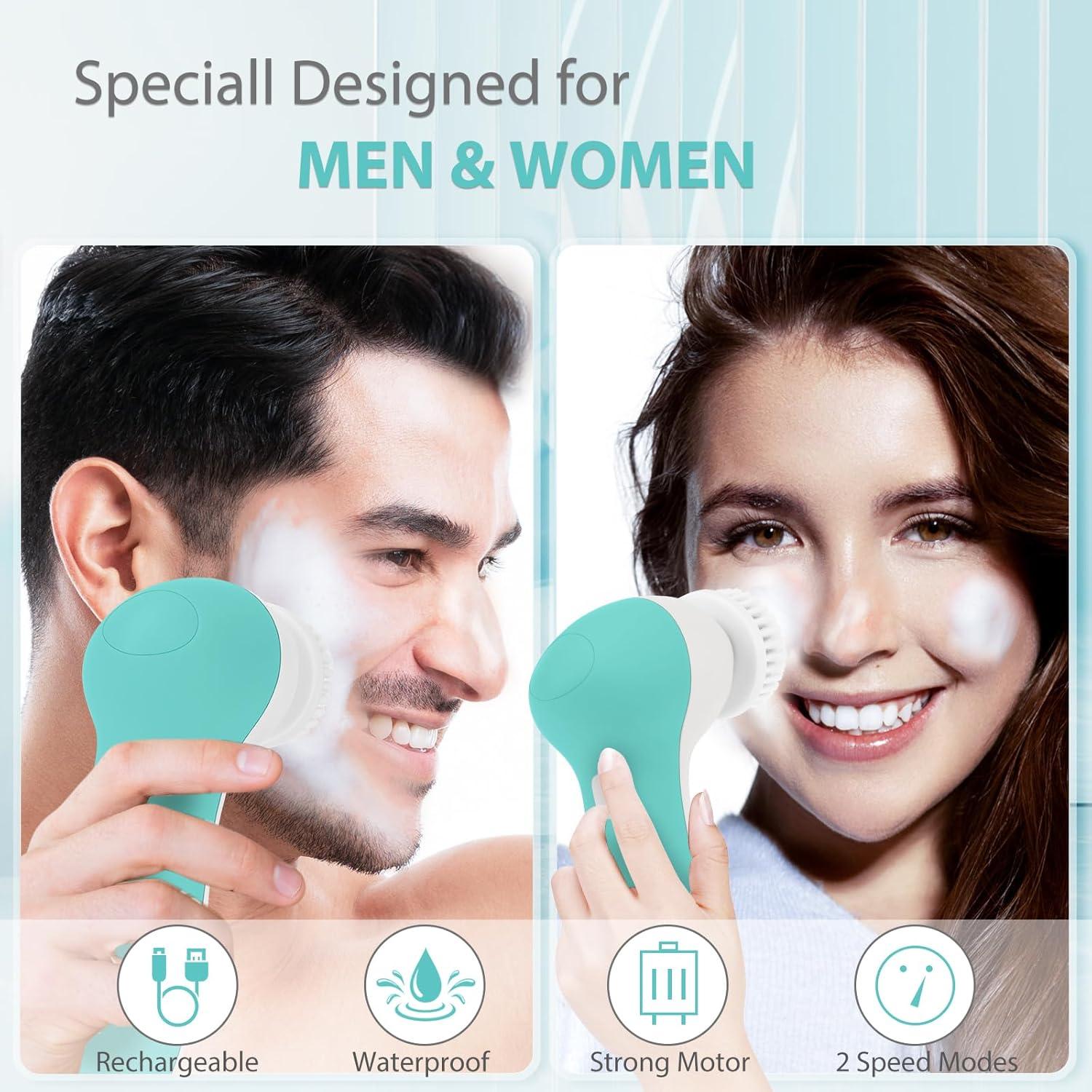 Cepillo Facial Giratorio CLSEVXY con 4 Cabezas y USB