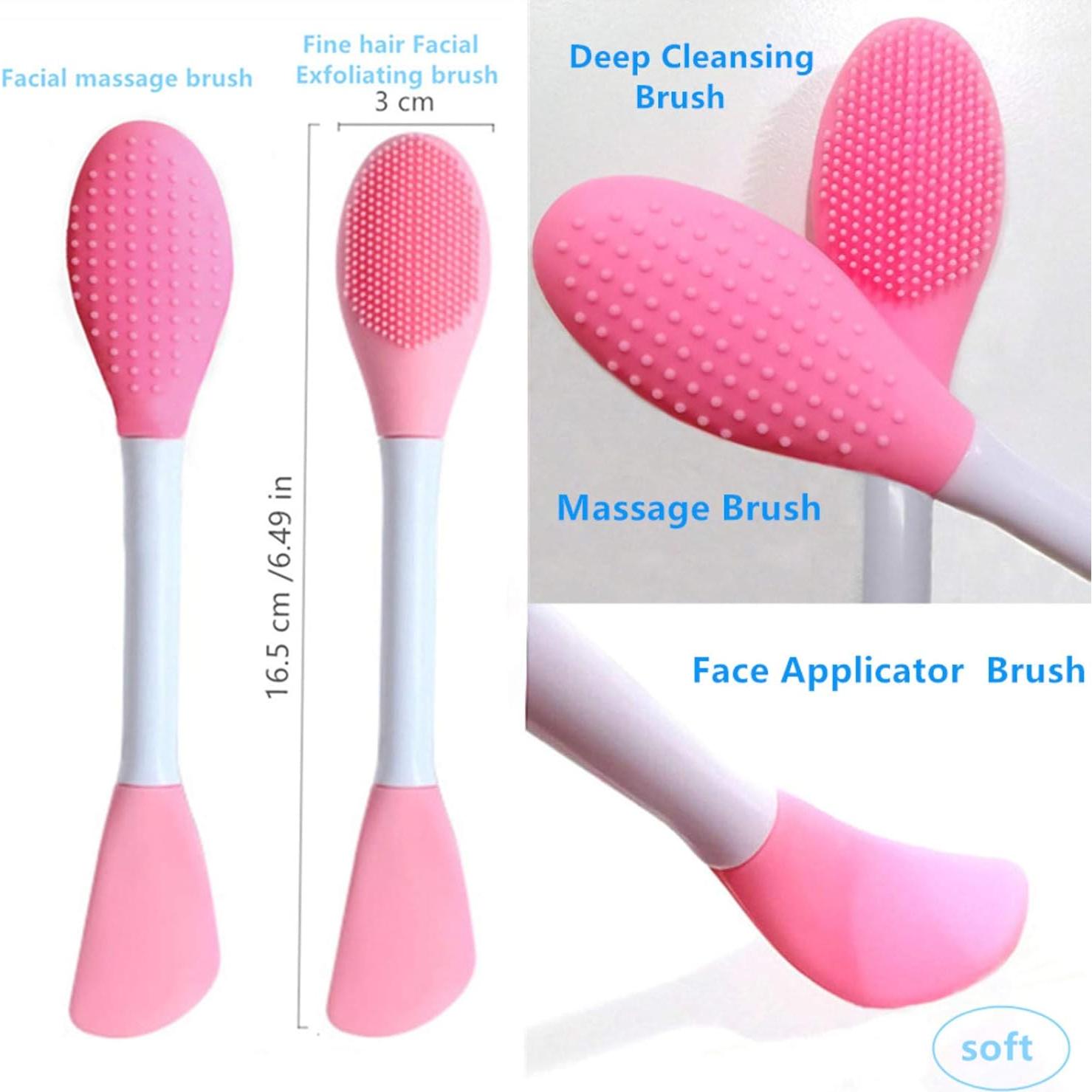 Cepillo Limpiador Facial de Silicona 3 Piezas - Exfoliante y Masaje