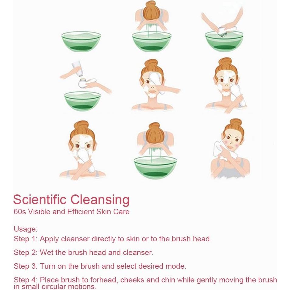 Cepillo Facial de Silicona Sonew Doble Lado Exfoliante Rosa