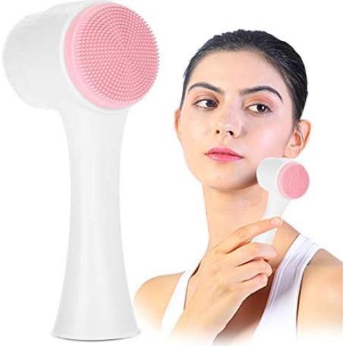 Cepillo Facial de Silicona Sonew Doble Lado Exfoliante Rosa