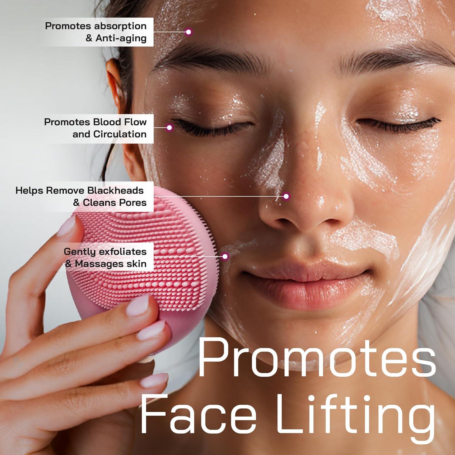 Cepillo Facial Limpiador y Masajeador Bella Ciao BL400 - Silicona, Inalámbrico, Resistente al Agua