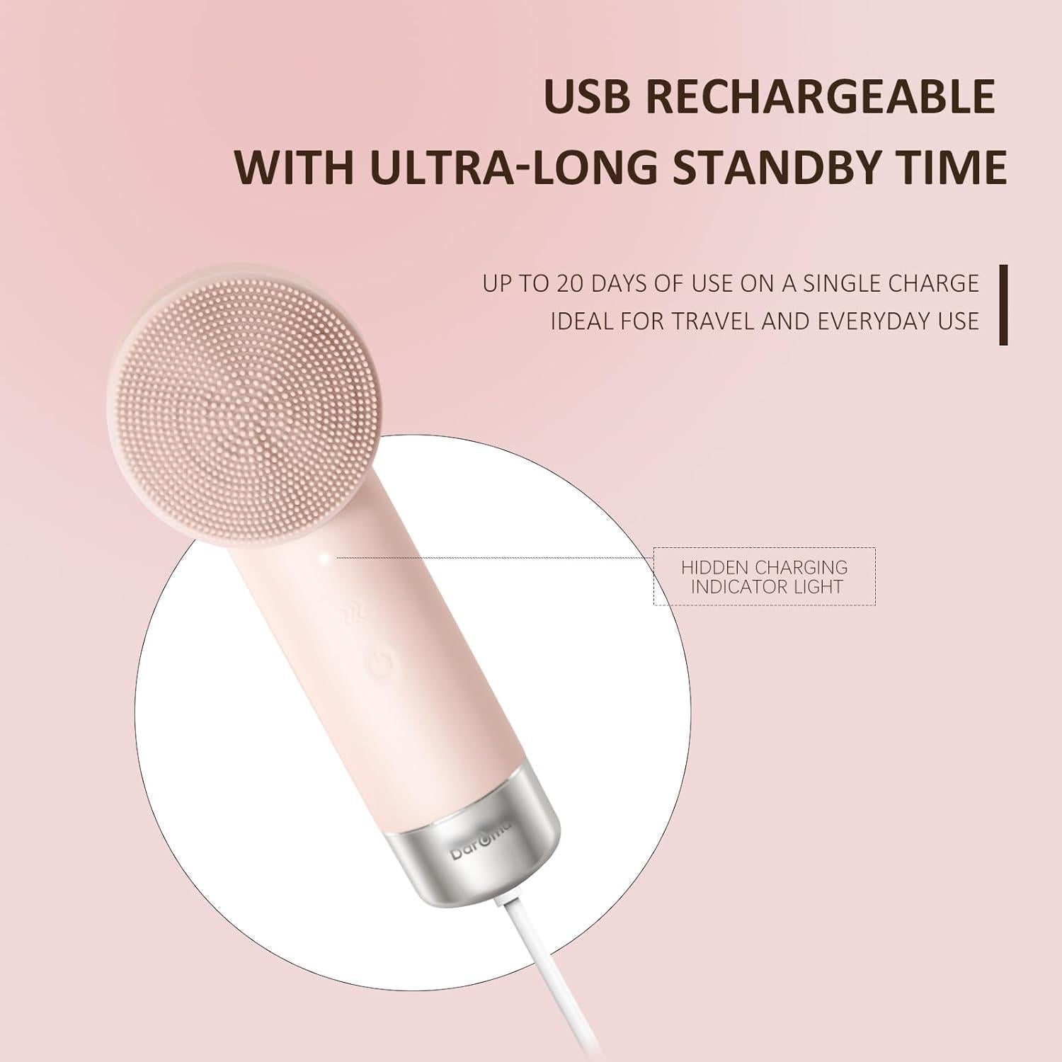 Cepillo Facial Eléctrico DAROMA 2-en-1 Silicona 5 Velocidades