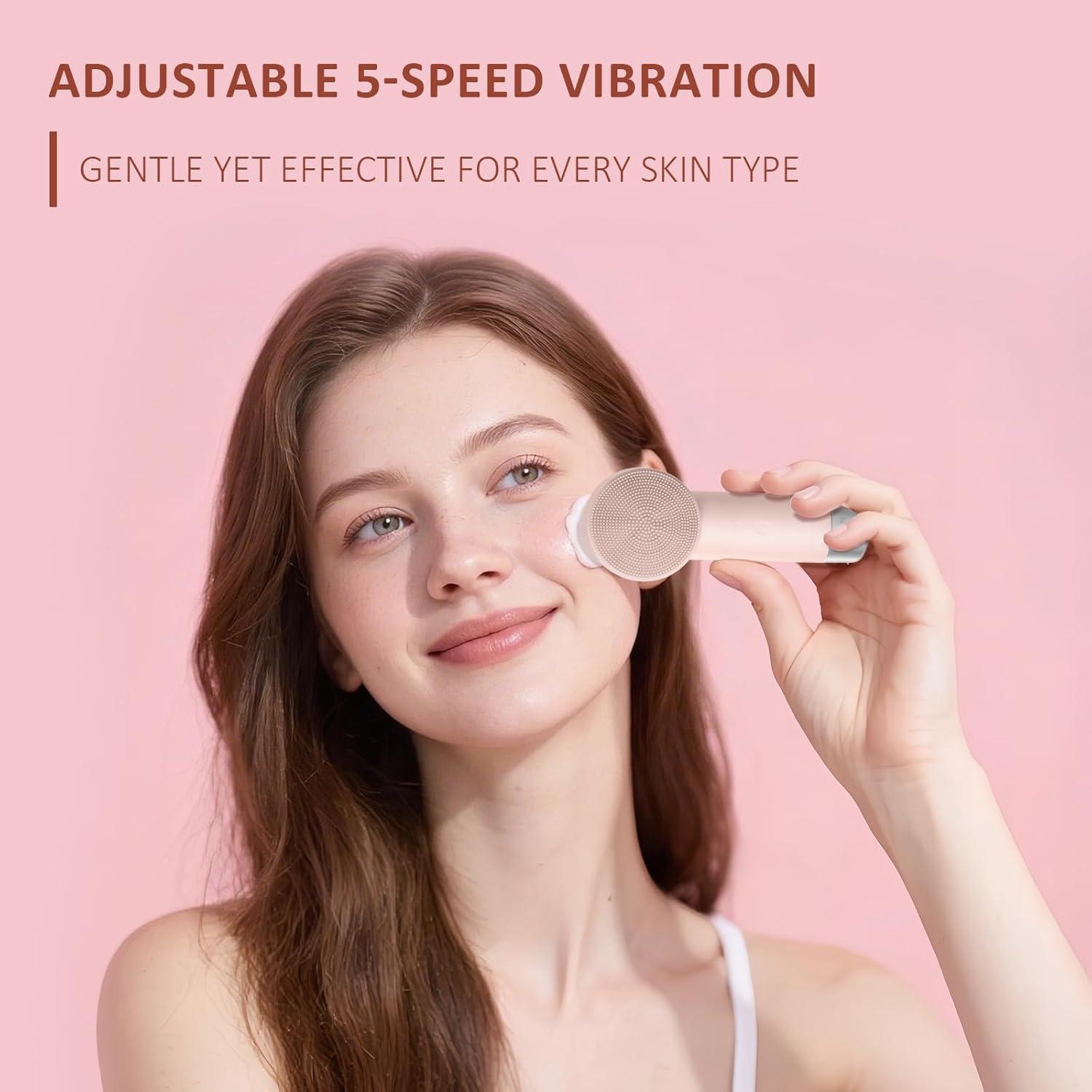 Cepillo Facial Eléctrico DAROMA 2-en-1 Silicona 5 Velocidades