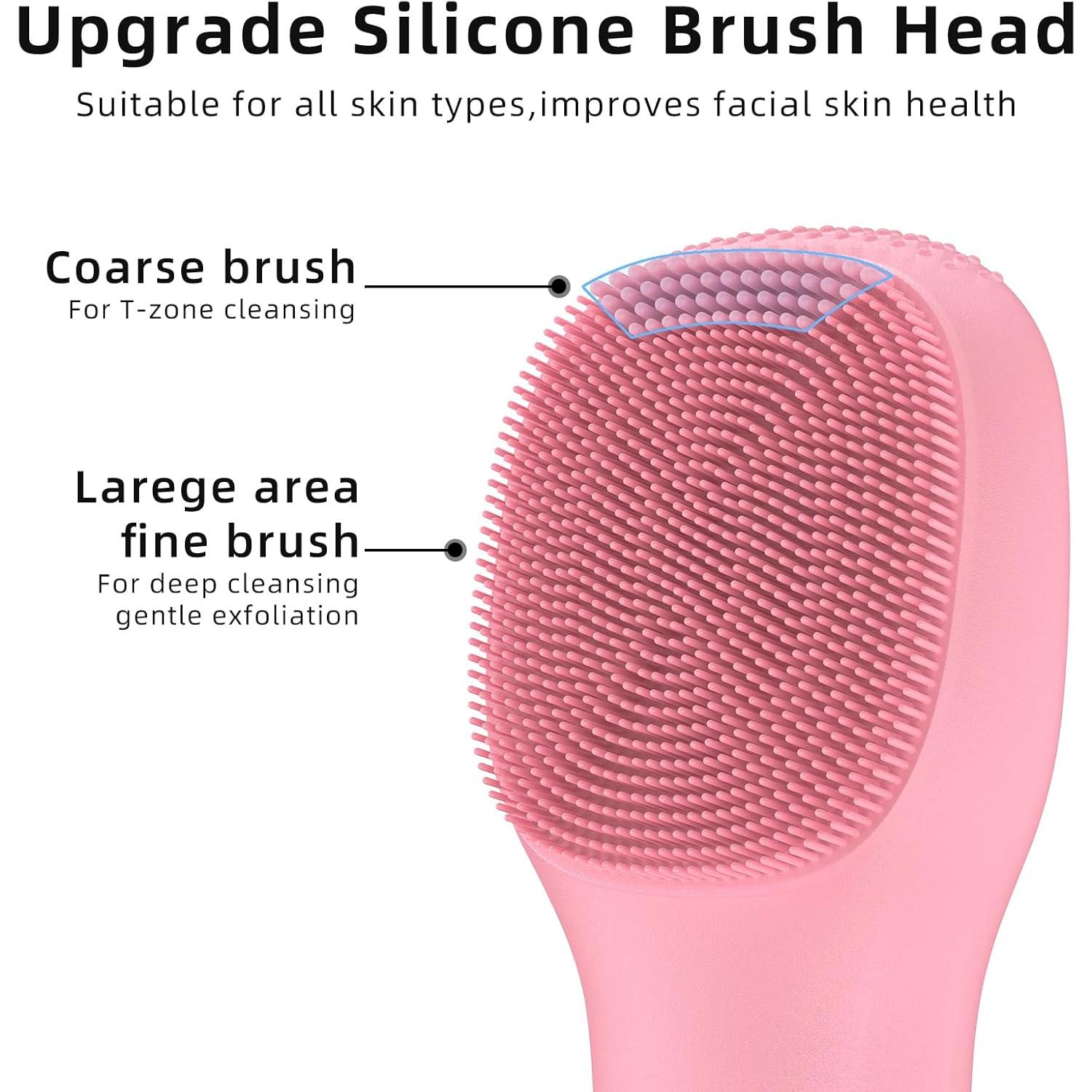 Cepillo Facial Eléctrico Recargable IPX7 Rosa - Limpieza Profunda